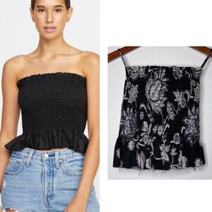 Mikoh Mariana Crop Smocked Top Womens Size 1 US Small